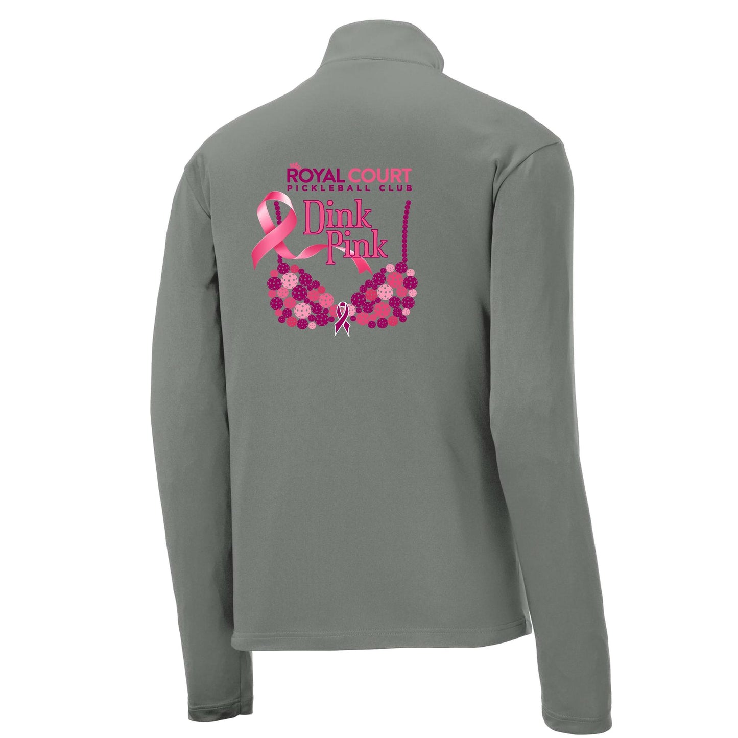 Royal Court Dink Pink | Men's 1/4 Zip Long Sleeve Pullover Athletic Performance Shirt | 100% Polyester