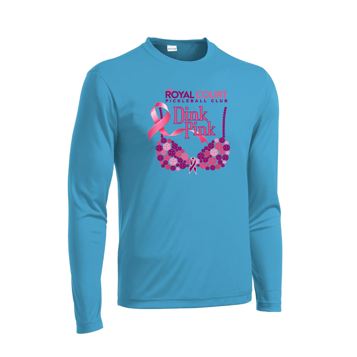 Royal Court Dink Pink | Men's Long Sleeve Athletic Performance T-Shirt | 100% Polyester