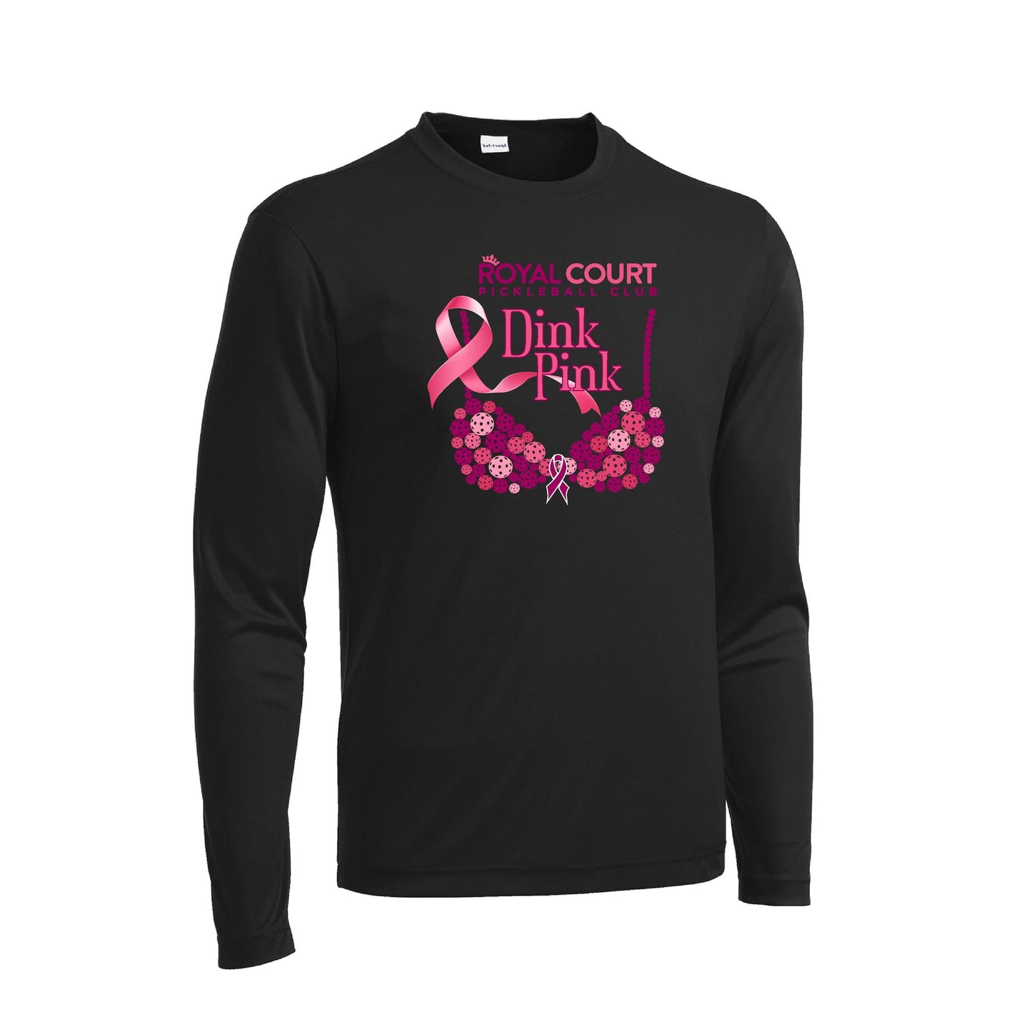 Royal Court Dink Pink | Men's Long Sleeve Athletic Performance T-Shirt | 100% Polyester