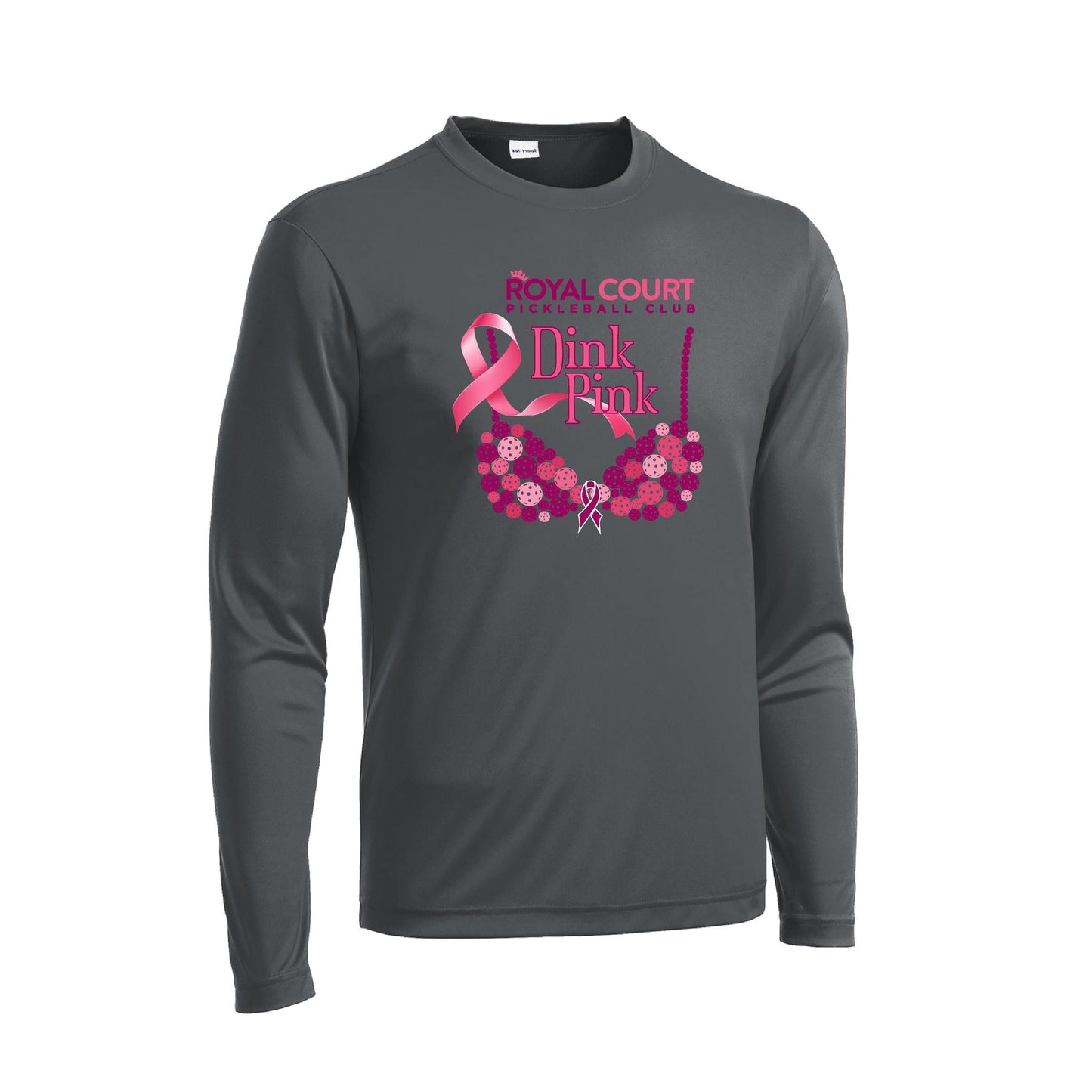 Royal Court Dink Pink | Men's Long Sleeve Athletic Performance T-Shirt | 100% Polyester