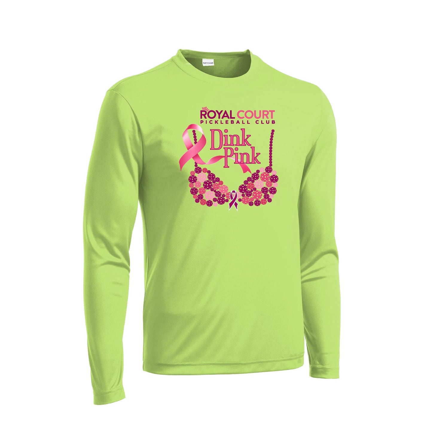 Royal Court Dink Pink | Men's Long Sleeve Athletic Performance T-Shirt | 100% Polyester