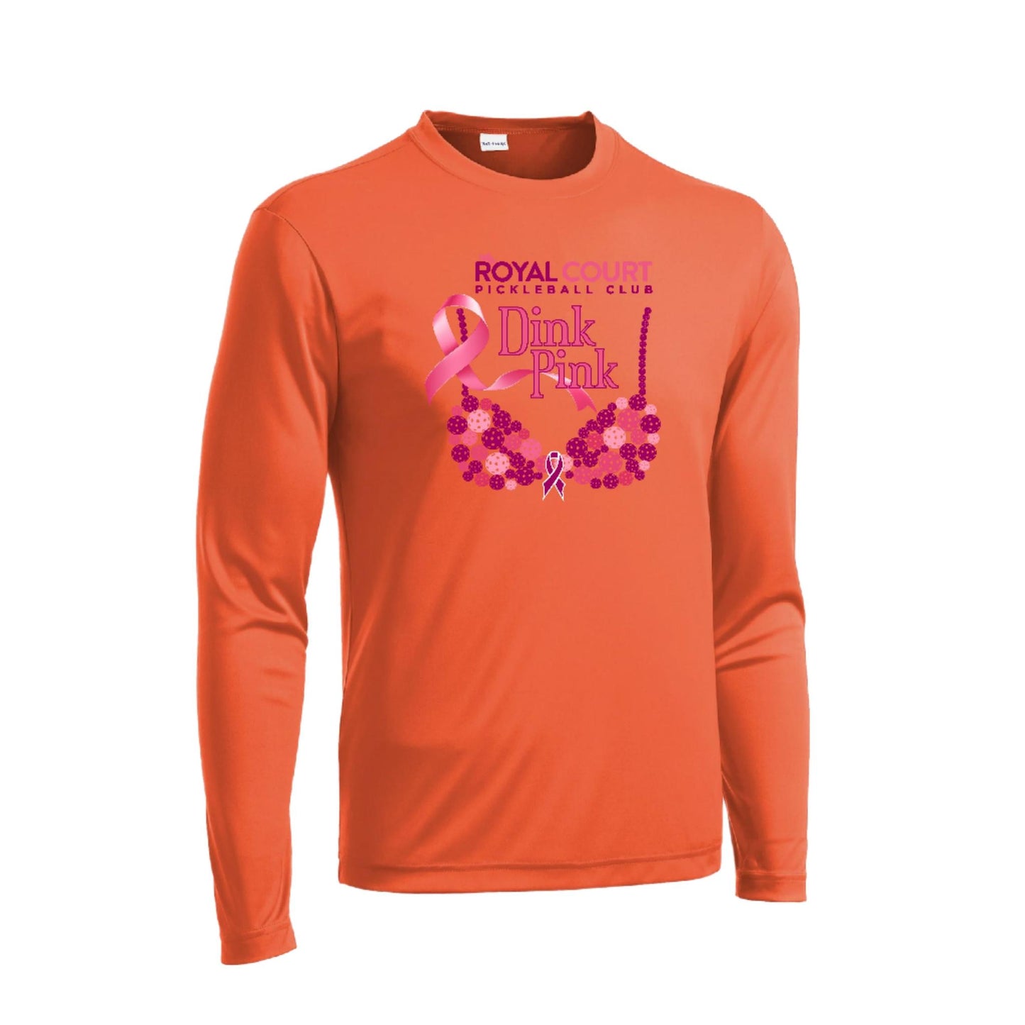 Royal Court Dink Pink | Men's Long Sleeve Athletic Performance T-Shirt | 100% Polyester