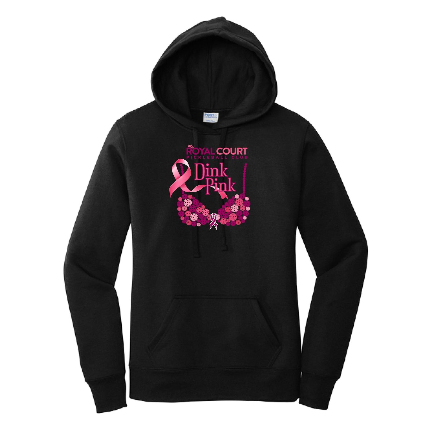 Royal Court Dink Pink | Women’s Fitted Hoodie Pickleball Sweatshirt | 50% Cotton 50% Poly Fleece