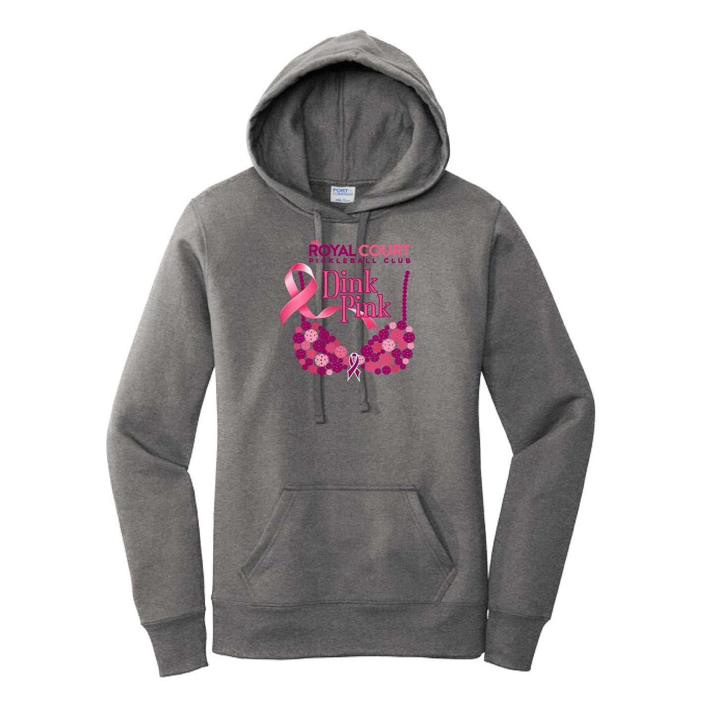 Royal Court Dink Pink | Women’s Fitted Hoodie Pickleball Sweatshirt | 50% Cotton 50% Poly Fleece