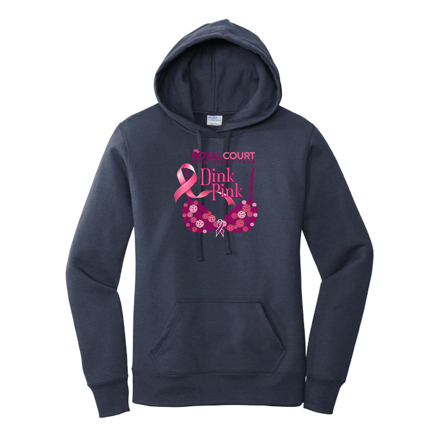 Royal Court Dink Pink | Women’s Fitted Hoodie Pickleball Sweatshirt | 50% Cotton 50% Poly Fleece