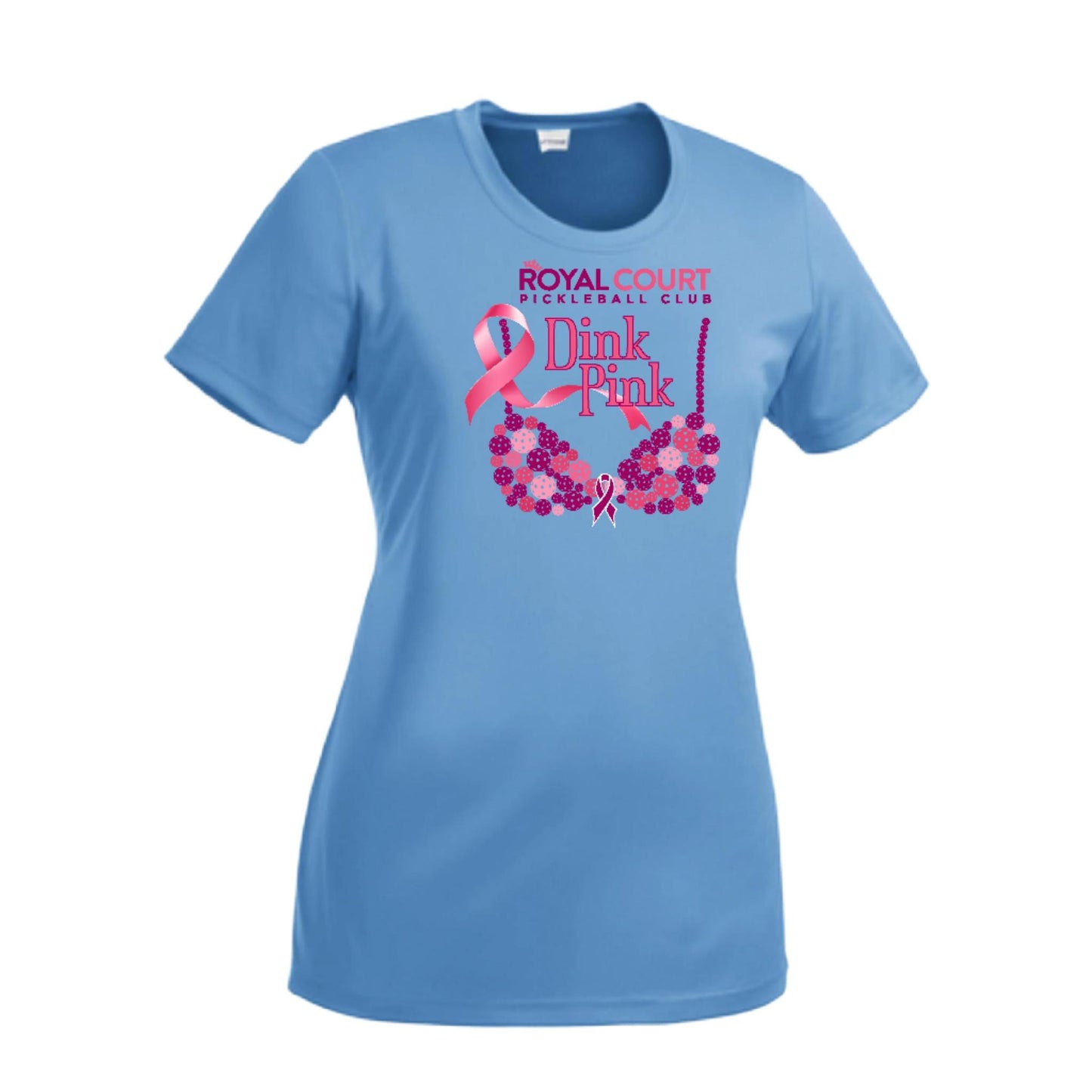 Royal Court Dink Pink | Women’s Short Sleeve Crewneck Pickleball Performance T-Shirts | 100% Polyester