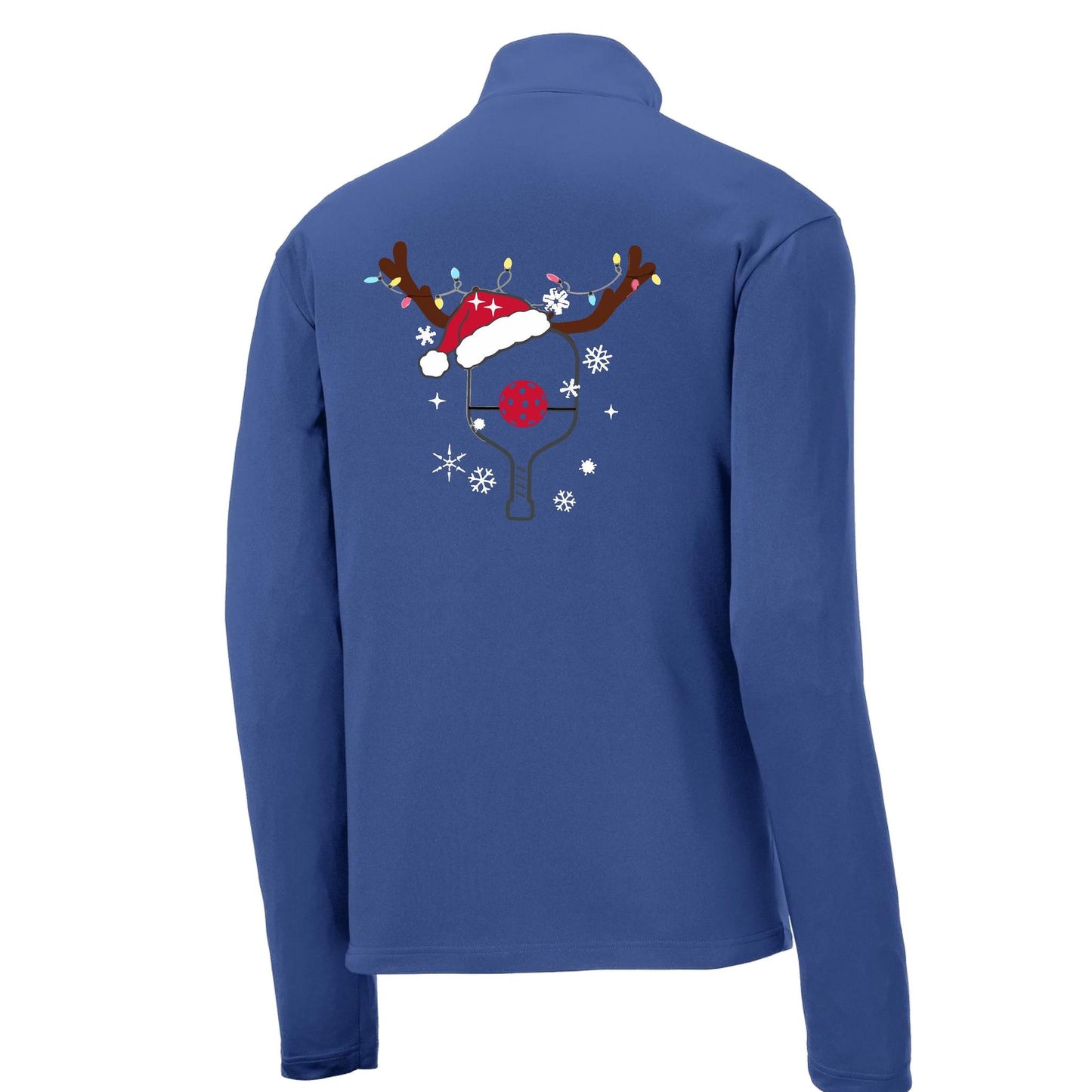 Rudolph The Pickling Reindeer Paddle | Men's 1/4 Zip Long Sleeve Pullover Athletic Performance Shirt | 100% Polyester