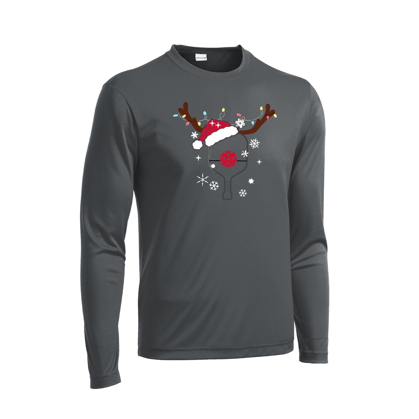 Rudolph The Pickling Reindeer Paddle | Men's Long Sleeve Athletic Performance T-Shirt | 100% Polyester