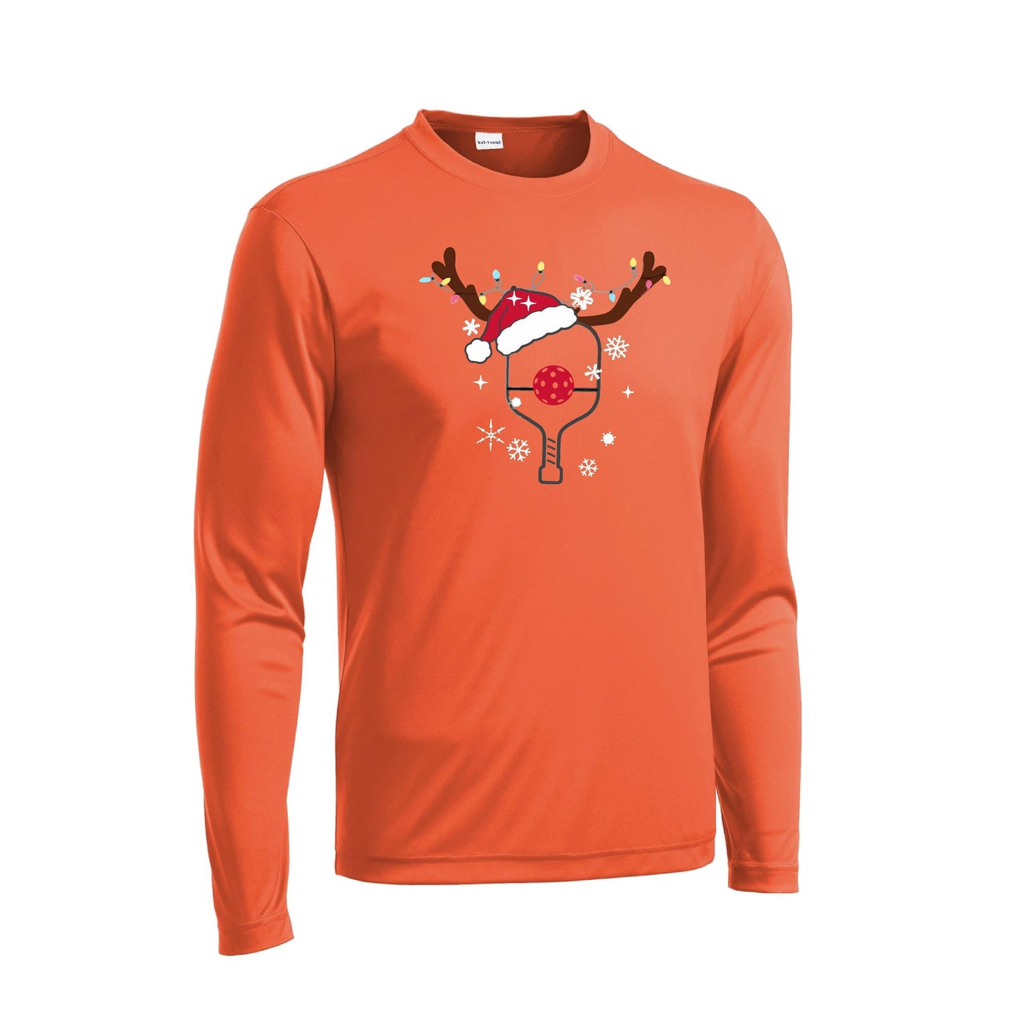 Rudolph The Pickling Reindeer Paddle | Men's Long Sleeve Athletic Performance T-Shirt | 100% Polyester