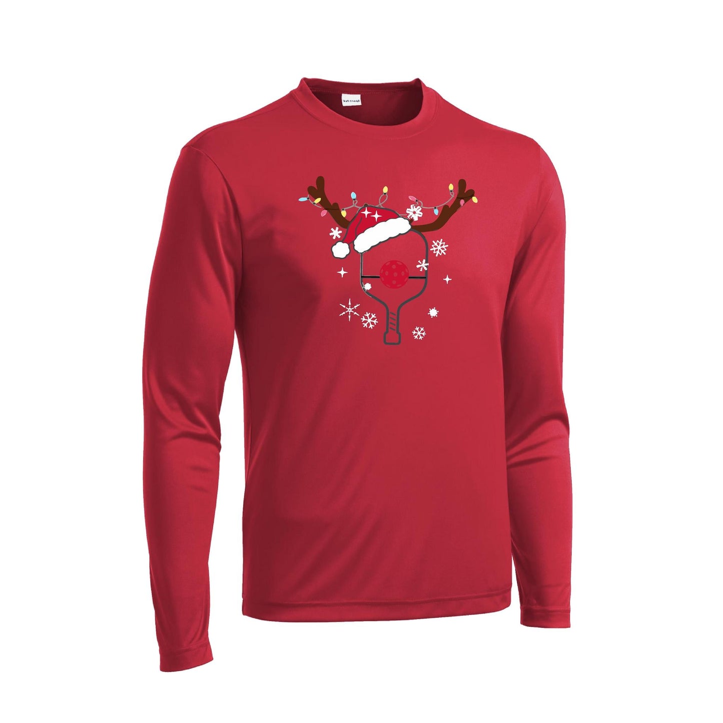 Rudolph The Pickling Reindeer Paddle | Men's Long Sleeve Athletic Performance T-Shirt | 100% Polyester