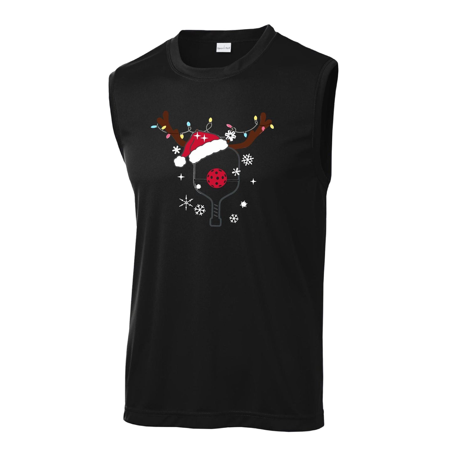 Rudolph The Pickling Reindeer Paddle | Men's Sleeveless Athletic Performance T-Shirt | 100% Polyester