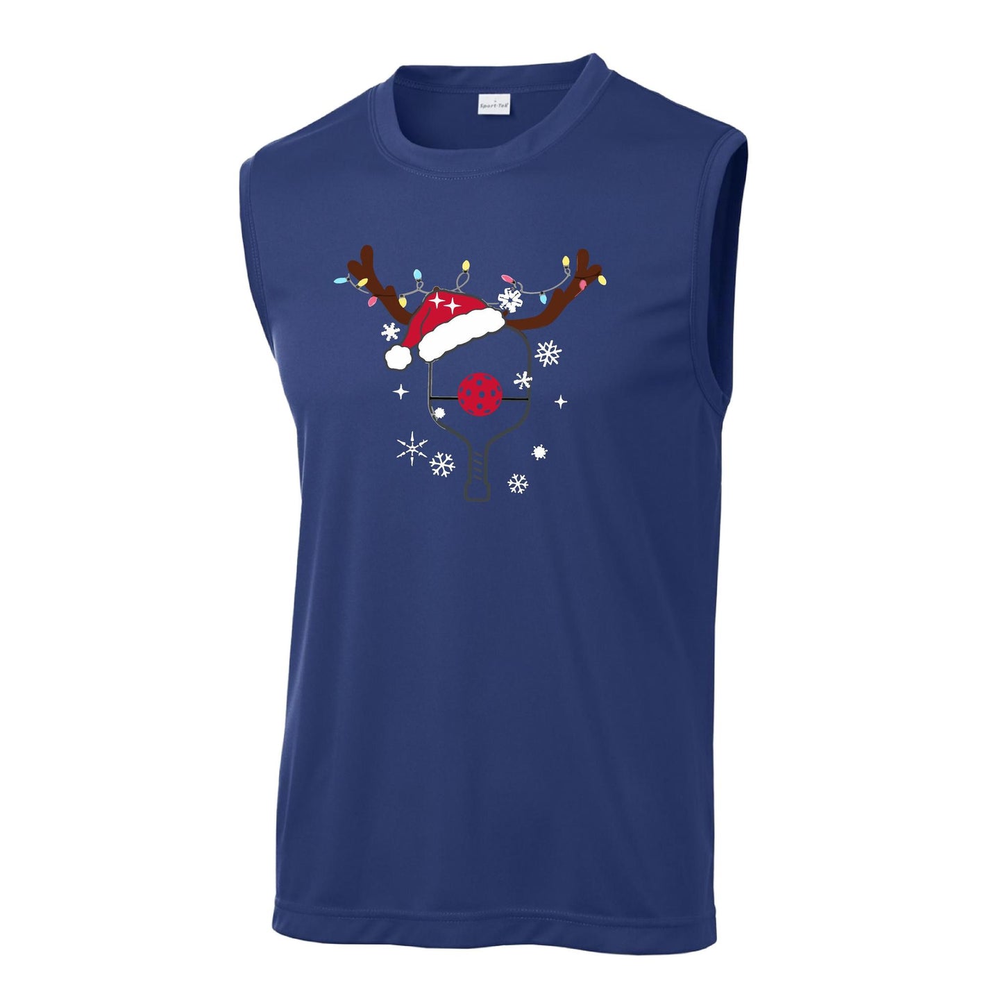Rudolph The Pickling Reindeer Paddle | Men's Sleeveless Athletic Performance T-Shirt | 100% Polyester