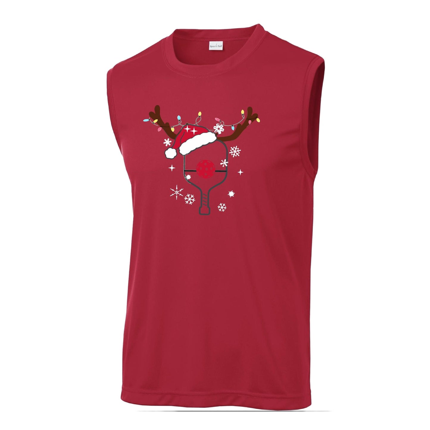 Rudolph The Pickling Reindeer Paddle | Men's Sleeveless Athletic Performance T-Shirt | 100% Polyester