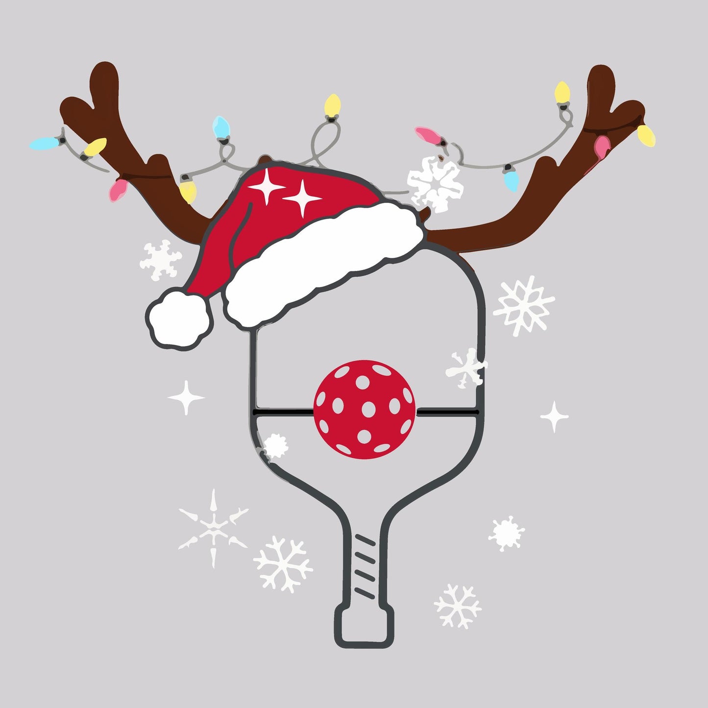 Rudolph The Pickling Reindeer Paddle | Women's Split Back or Tied Back Pickleball Performance Tank | 80/20 Nylon Spandex Mix