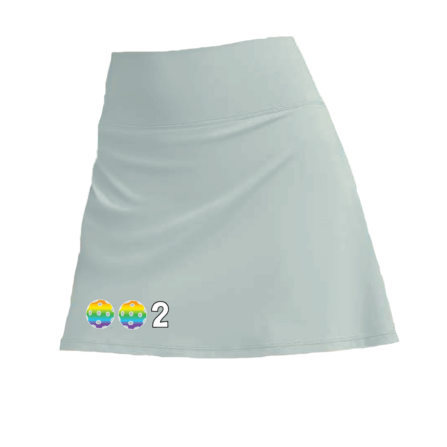 002 With Pickleballs (Colors Cyan, Purple, Orange, Red, Rainbow) | Women's Pickleball Skort