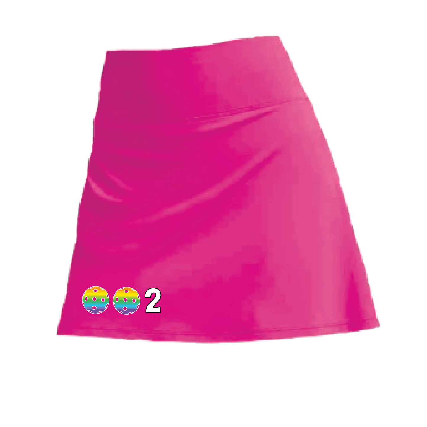 002 With Pickleballs (Colors Cyan, Purple, Orange, Red, Rainbow) | Women's Pickleball Skort