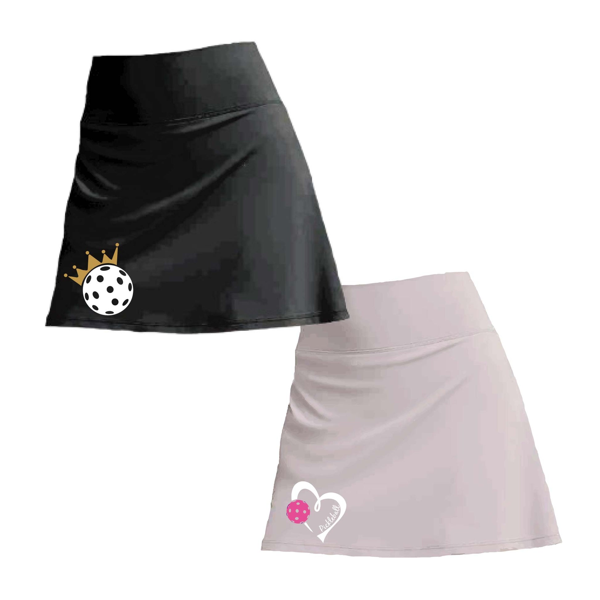 Customizable Two Skorts Set (Black & Grey) | Pickleball Women’s Skorts | High-Performance Skorts with Shorts and Pockets