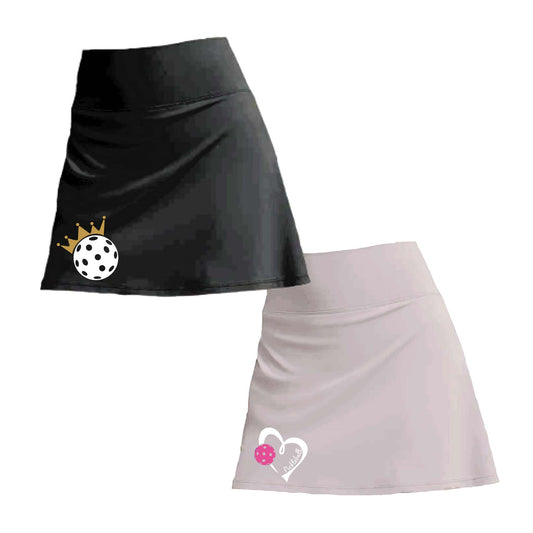 Customizable Two Skorts Set (Black & Grey) | Pickleball Women’s Skorts | High-Performance Skorts with Shorts and Pockets