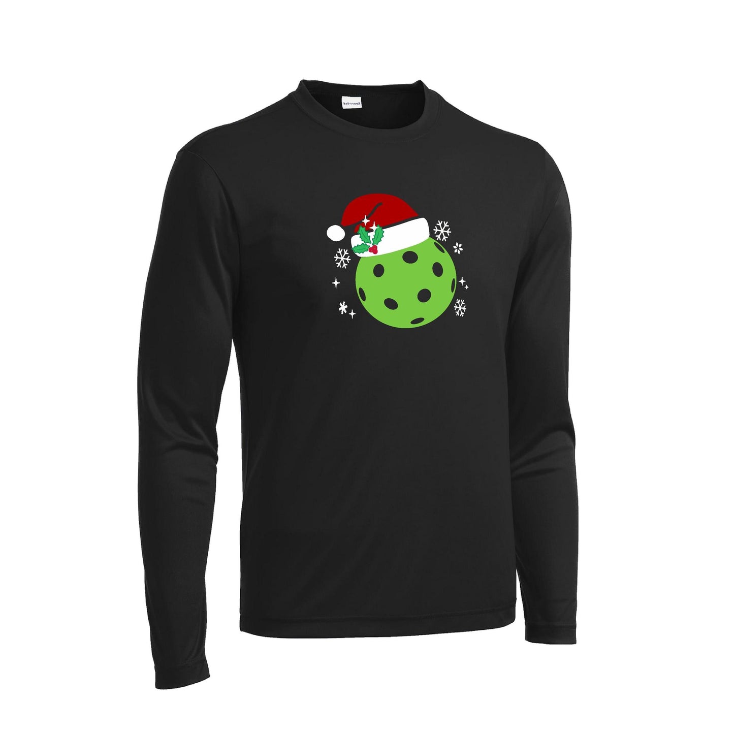 Santa Hat | Men's Long Sleeve Athletic Performance T-Shirt | 100% Polyester