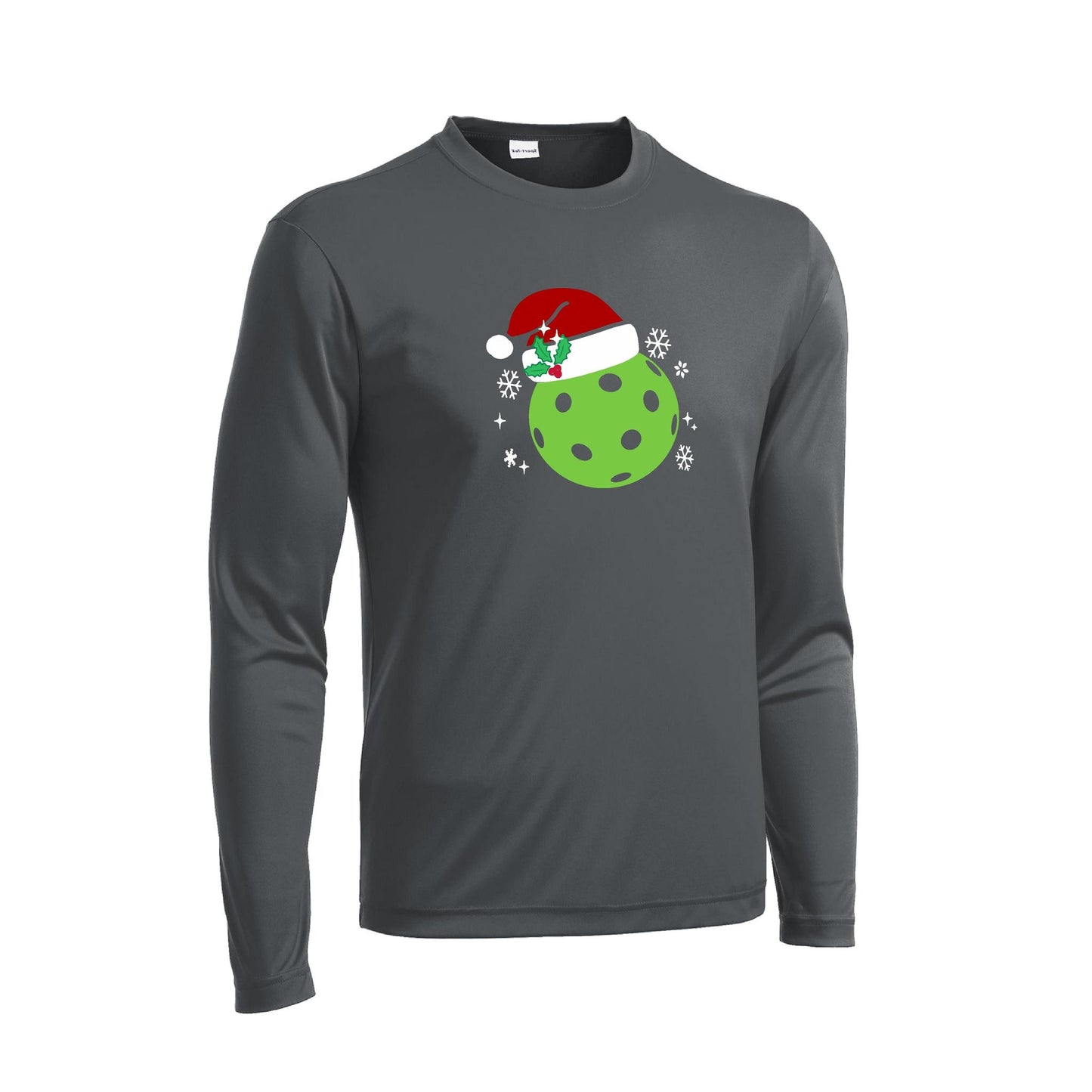 Santa Hat | Men's Long Sleeve Athletic Performance T-Shirt | 100% Polyester