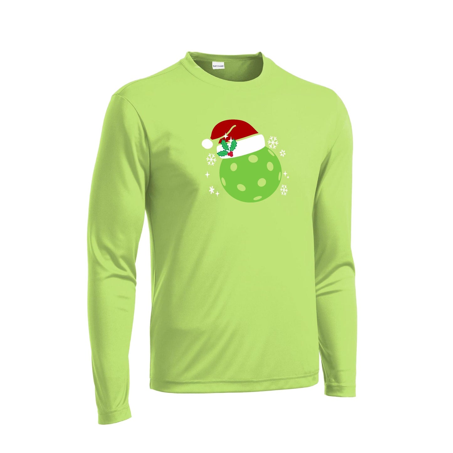 Santa Hat | Men's Long Sleeve Athletic Performance T-Shirt | 100% Polyester