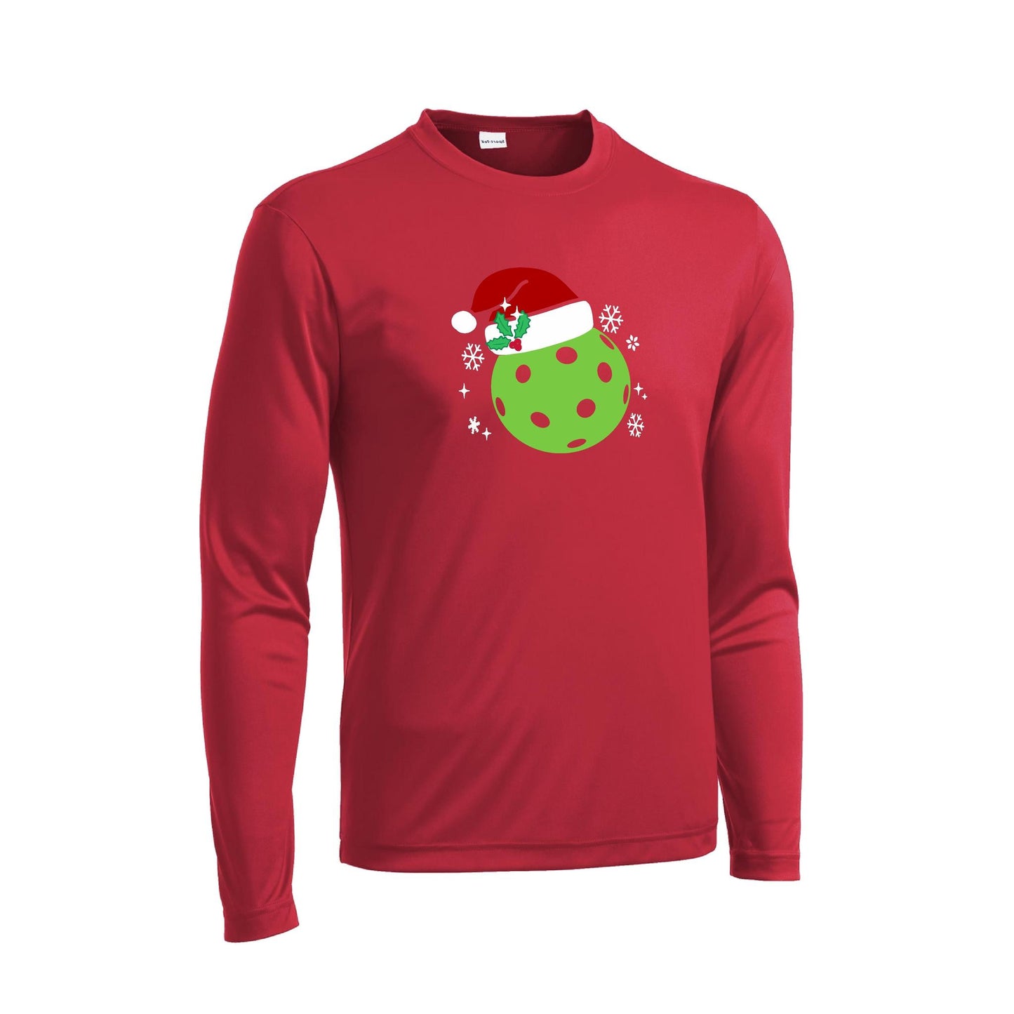 Santa Hat | Men's Long Sleeve Athletic Performance T-Shirt | 100% Polyester