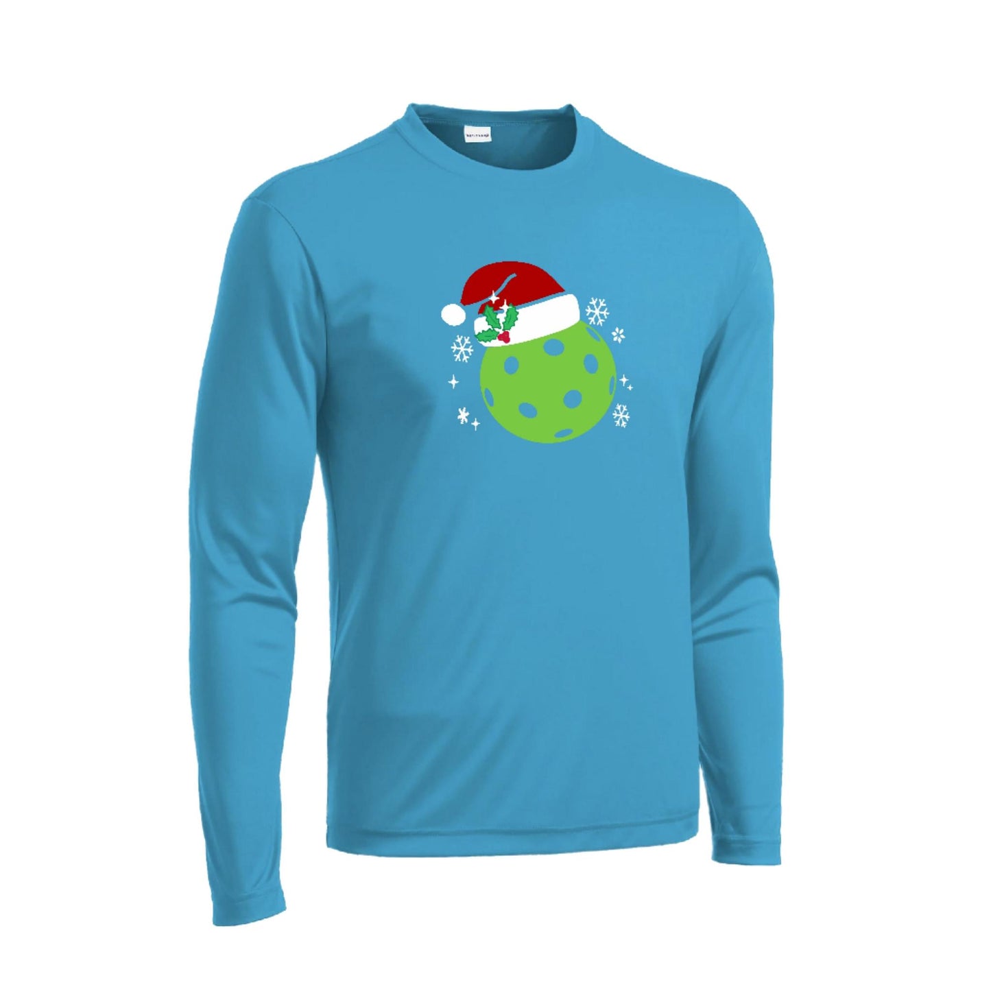 Santa Hat | Men's Long Sleeve Athletic Performance T-Shirt | 100% Polyester