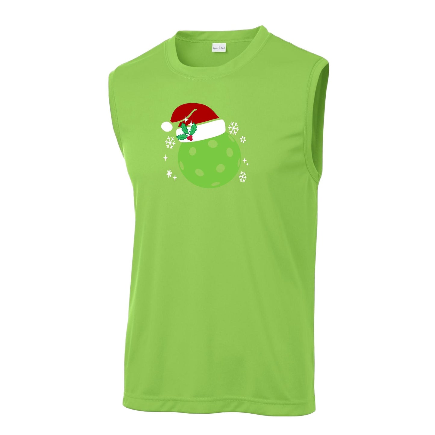 Santa Hat | Men's Sleeveless Athletic Performance T-Shirt | 100% Polyester
