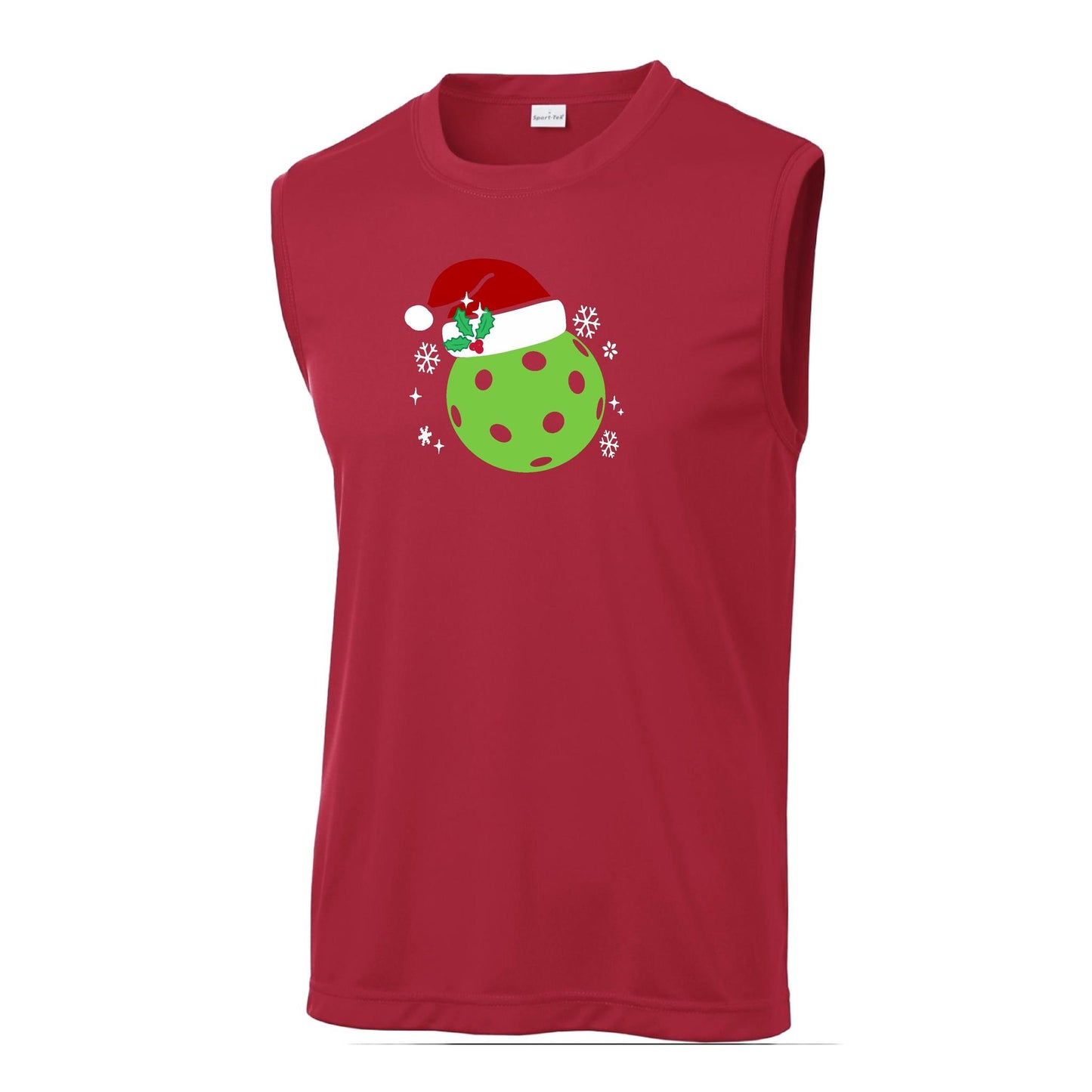 Santa Hat | Men's Sleeveless Athletic Performance T-Shirt | 100% Polyester