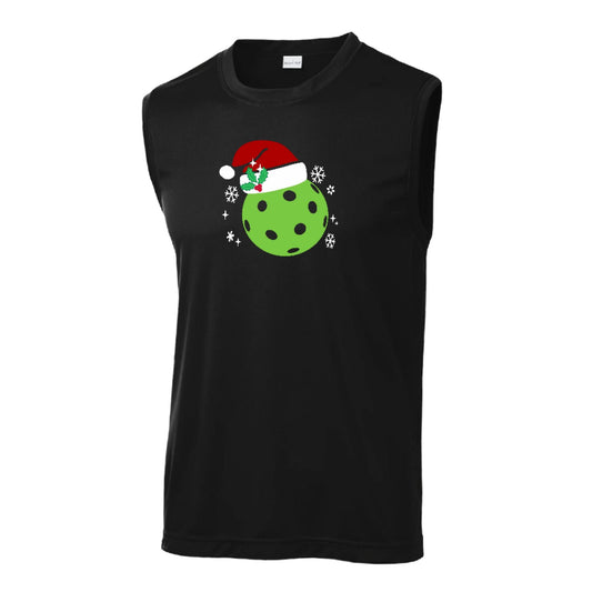 Santa Hat | Men's Sleeveless Athletic Performance T-Shirt | 100% Polyester