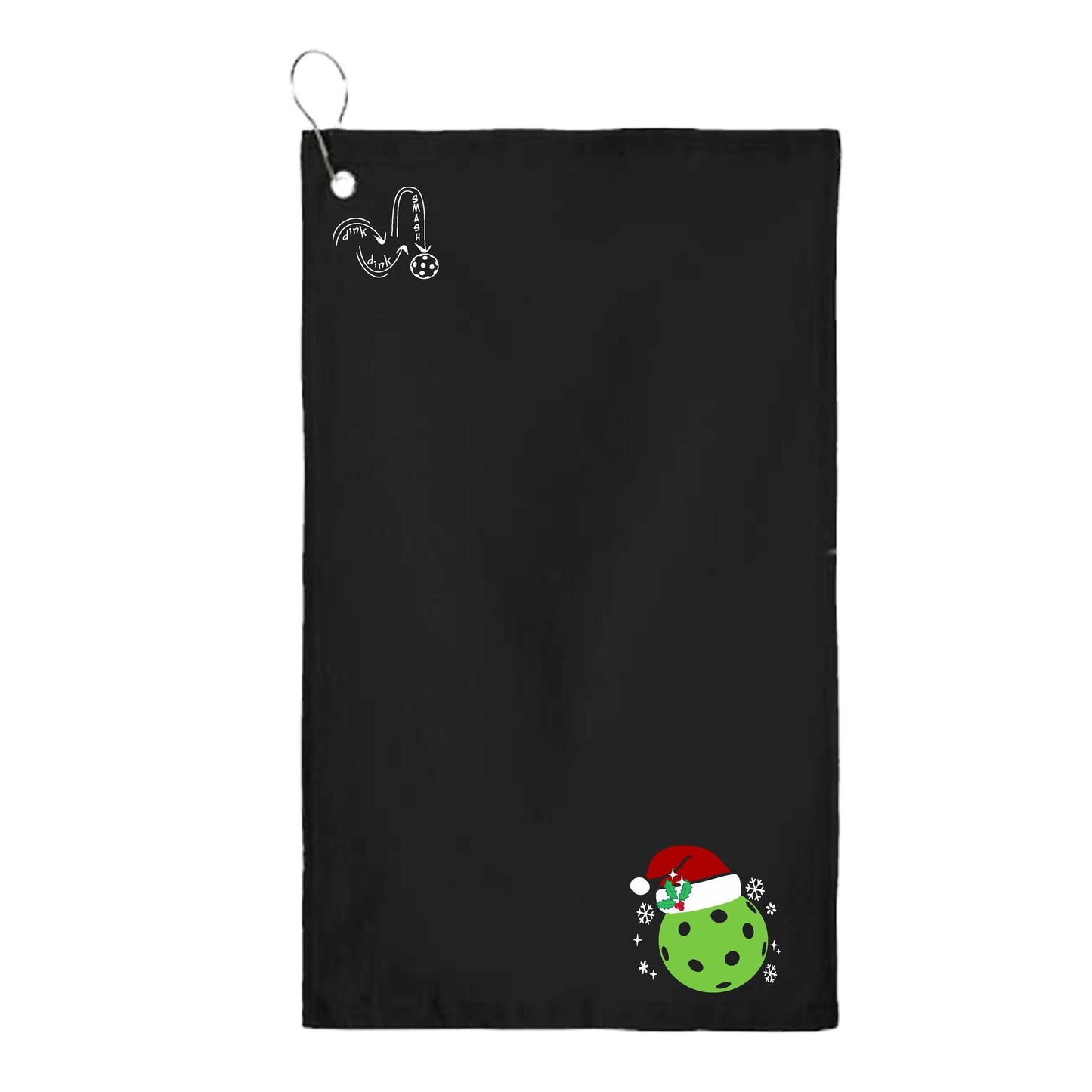 Santa Hat | Pickleball Court Towels | Grommeted 100% Cotton Terry Velour