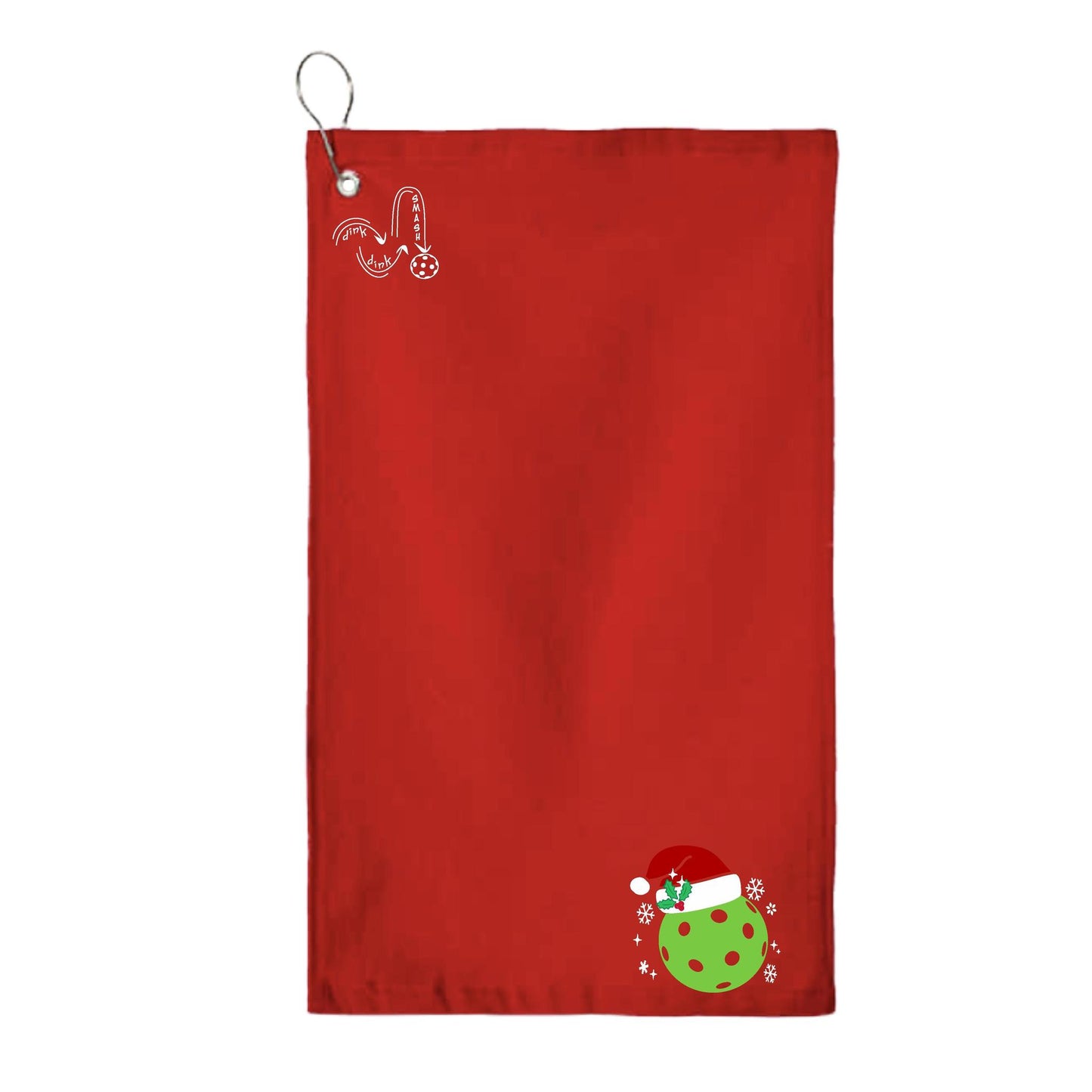 Santa Hat | Pickleball Court Towels | Grommeted 100% Cotton Terry Velour