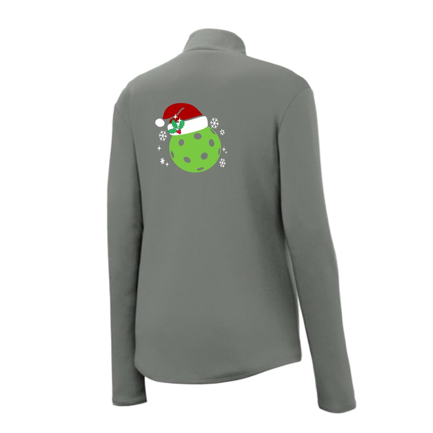 Santa Hat | Women's 1/4 Zip Pickleball Performance Pullover Shirt | 100% Polyester