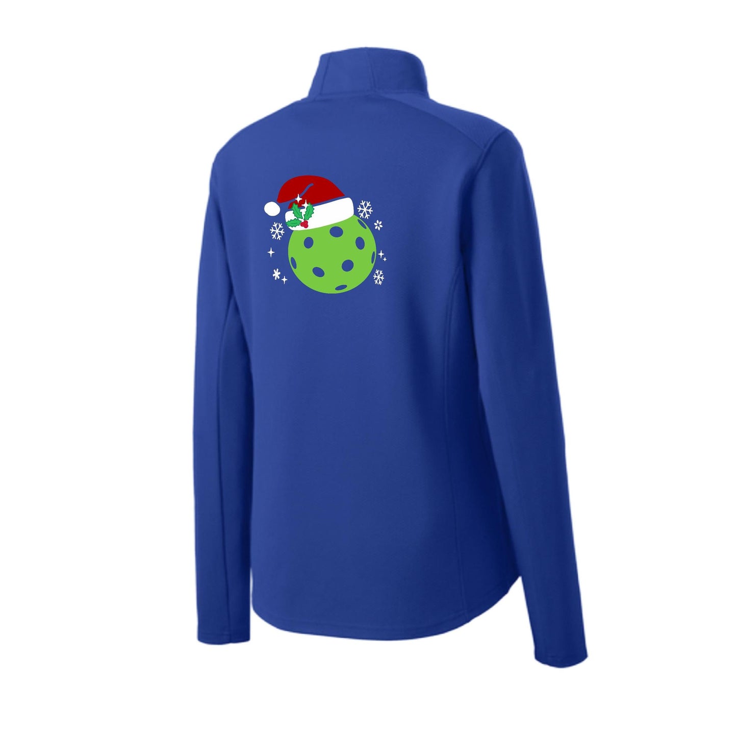 Santa Hat | Women's 1/4 Zip Pickleball Performance Pullover Shirt | 100% Polyester