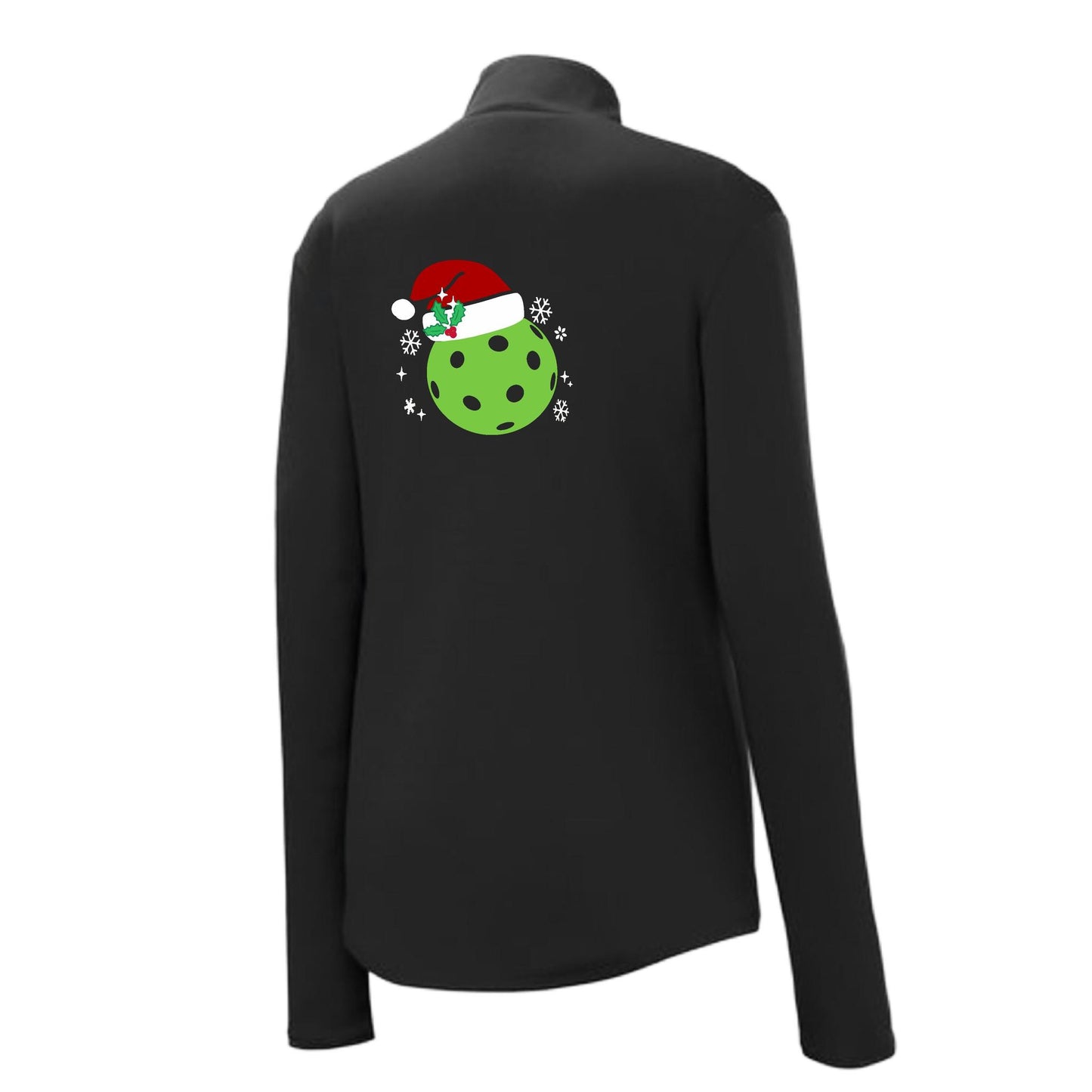 Santa Hat | Women's 1/4 Zip Pickleball Performance Pullover Shirt | 100% Polyester