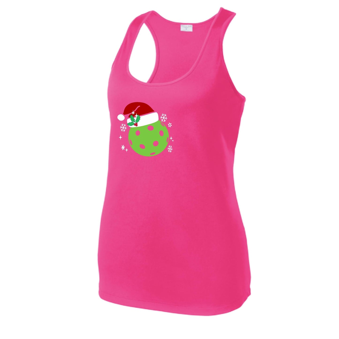 Santa Hat | Women's Racerback Pickleball Performance Tank | 100% Polyester