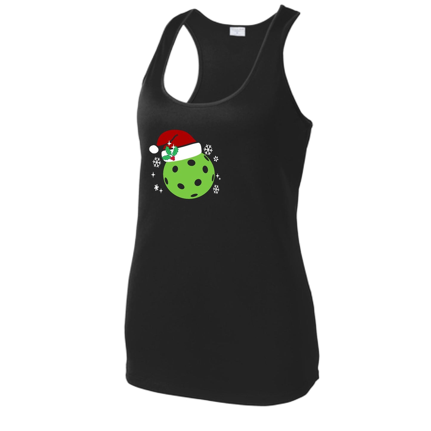 Santa Hat | Women's Racerback Pickleball Performance Tank | 100% Polyester