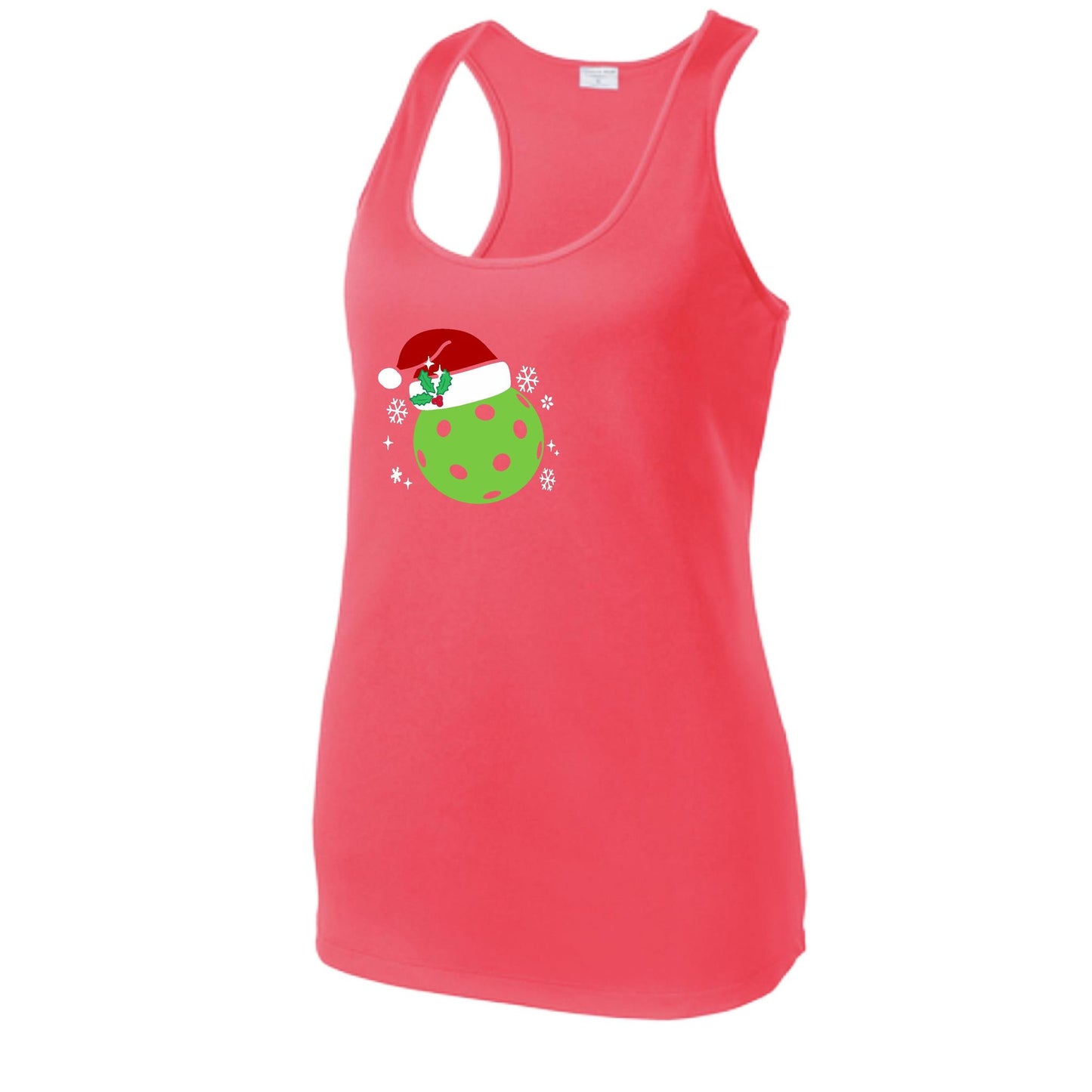 Santa Hat | Women's Racerback Pickleball Performance Tank | 100% Polyester