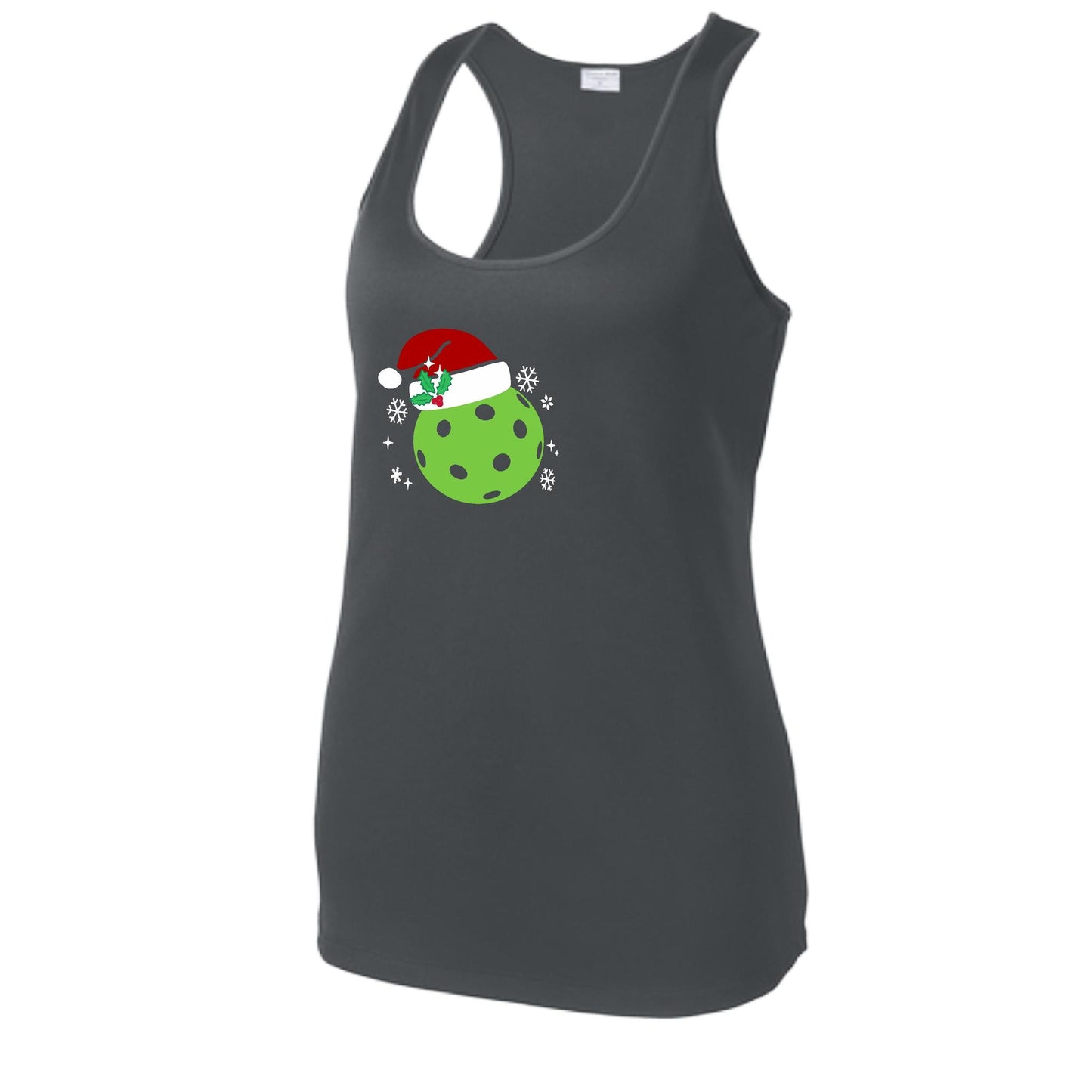 Santa Hat | Women's Racerback Pickleball Performance Tank | 100% Polyester