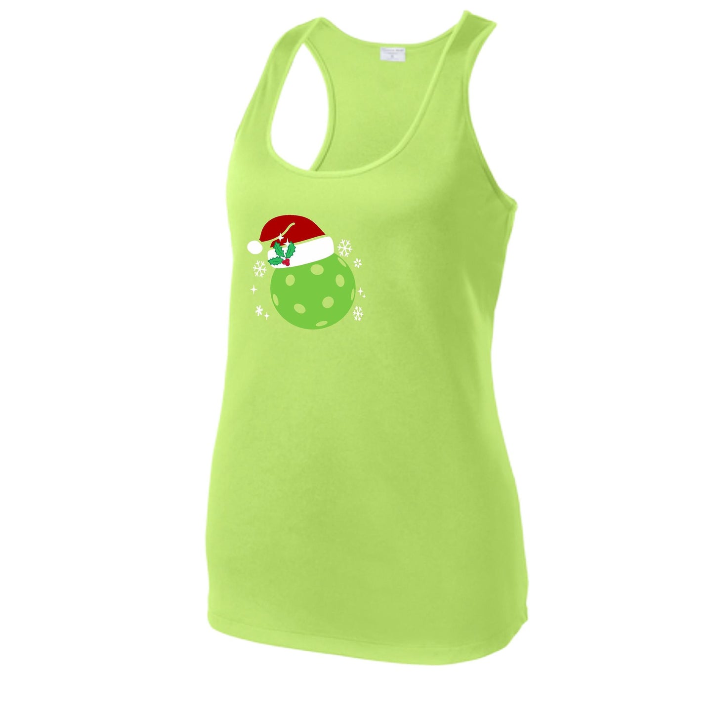 Santa Hat | Women's Racerback Pickleball Performance Tank | 100% Polyester