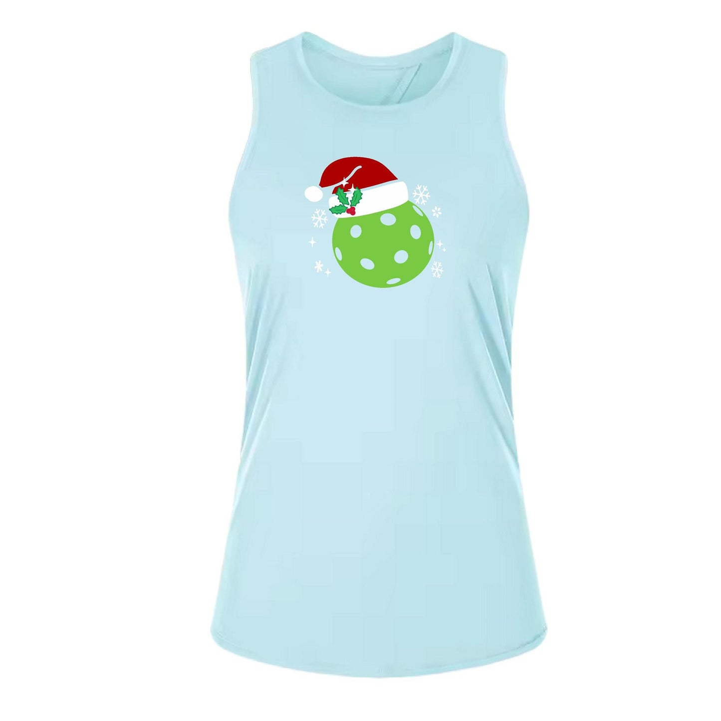 Santa Hat | Women's Split Back or Tied Back Pickleball Performance Tank | 80/20 Nylon Spandex Mix