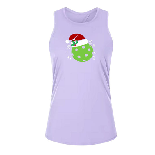 Santa Hat | Women's Split Back or Tied Back Pickleball Performance Tank | 80/20 Nylon Spandex Mix