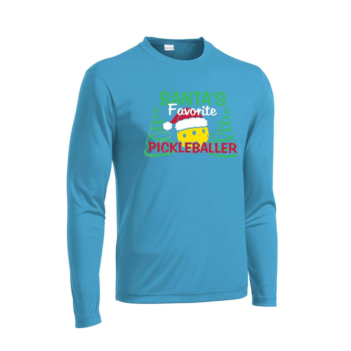 Santa's Favorite Pickleballer | Men's Long Sleeve Athletic Performance T-Shirt | 100% Polyester