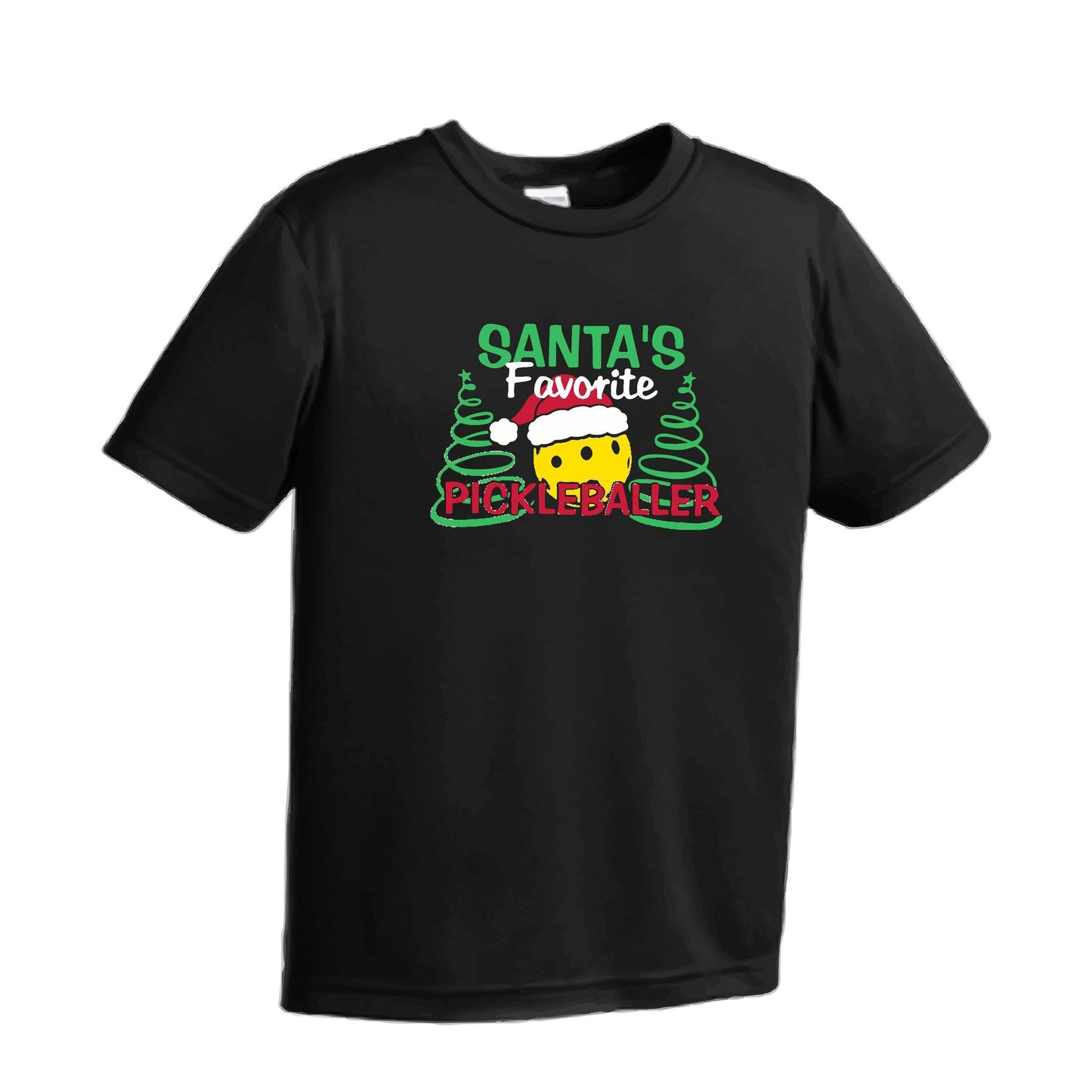 Santa's Favorite Pickleballer | Men's Short Sleeve Athletic Performance T-Shirt | 100% Polyester