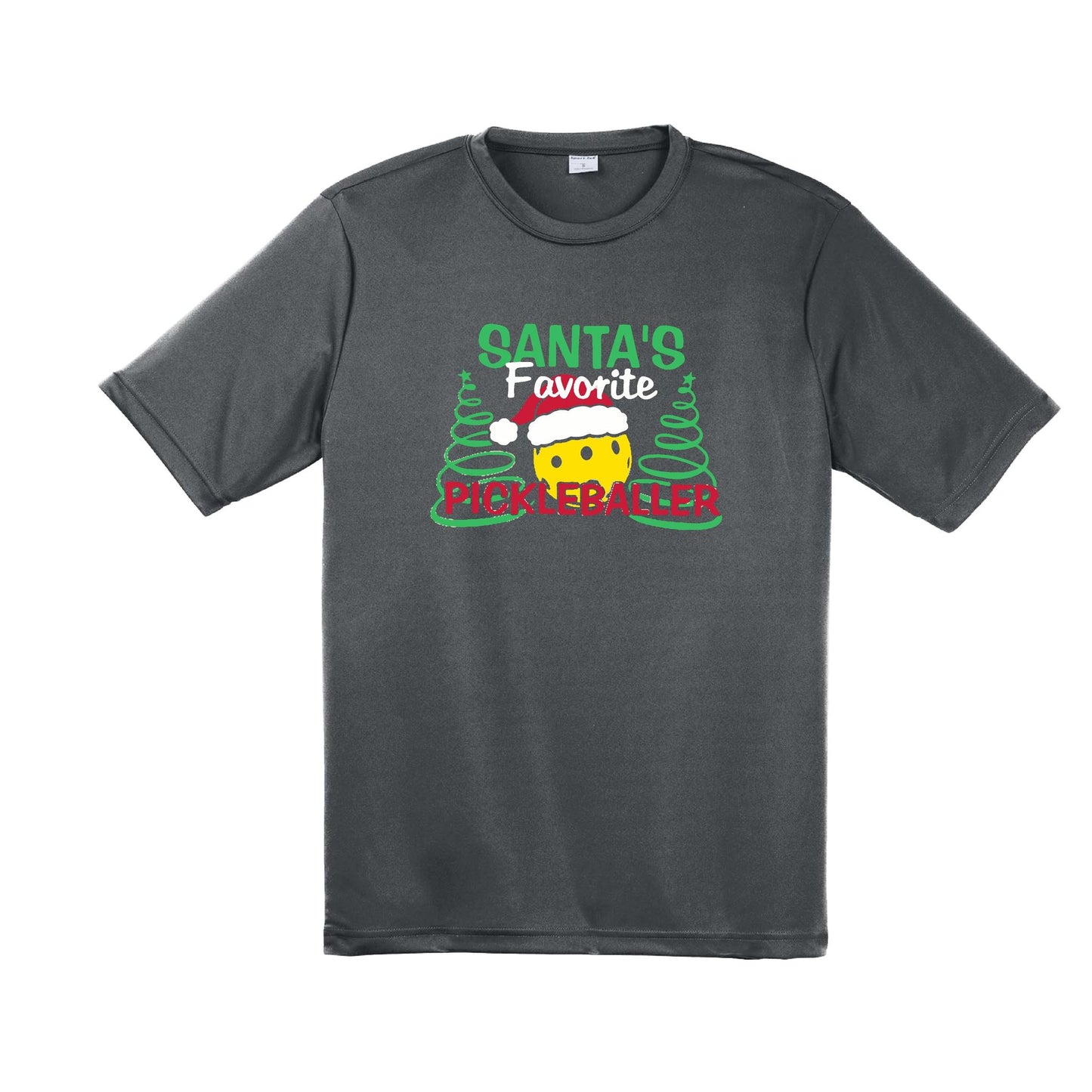 Santa's Favorite Pickleballer | Men's Short Sleeve Athletic Performance T-Shirt | 100% Polyester
