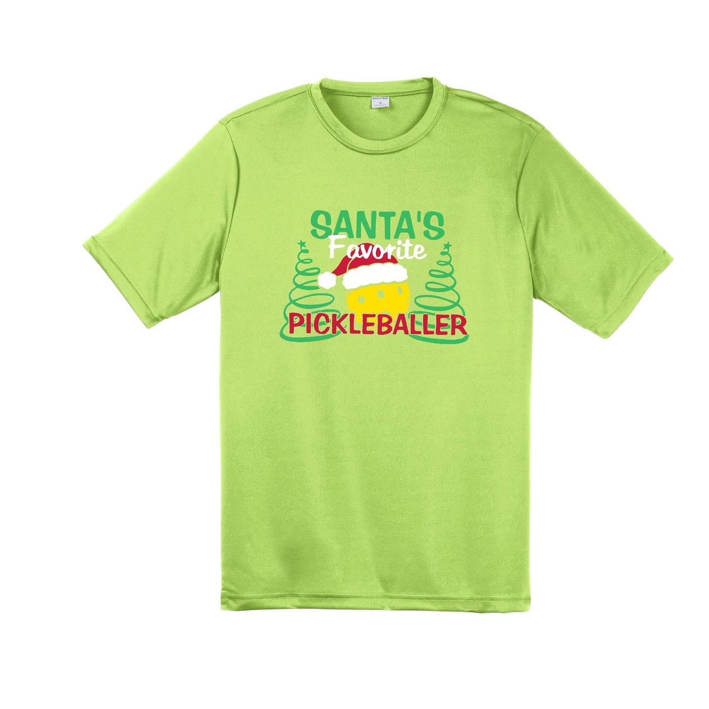 Santa's Favorite Pickleballer | Men's Short Sleeve Athletic Performance T-Shirt | 100% Polyester