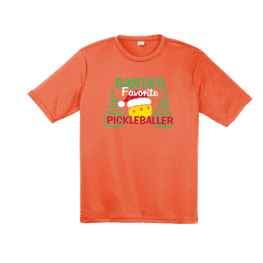 Santa's Favorite Pickleballer | Men's Short Sleeve Athletic Performance T-Shirt | 100% Polyester