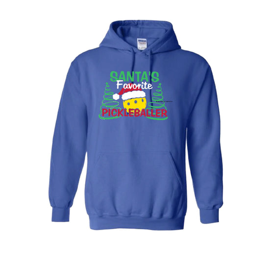 Santa's Favorite Pickleballer | Unisex Hoodie Athletic Sweatshirt | 50% Cotton/50% Polyester