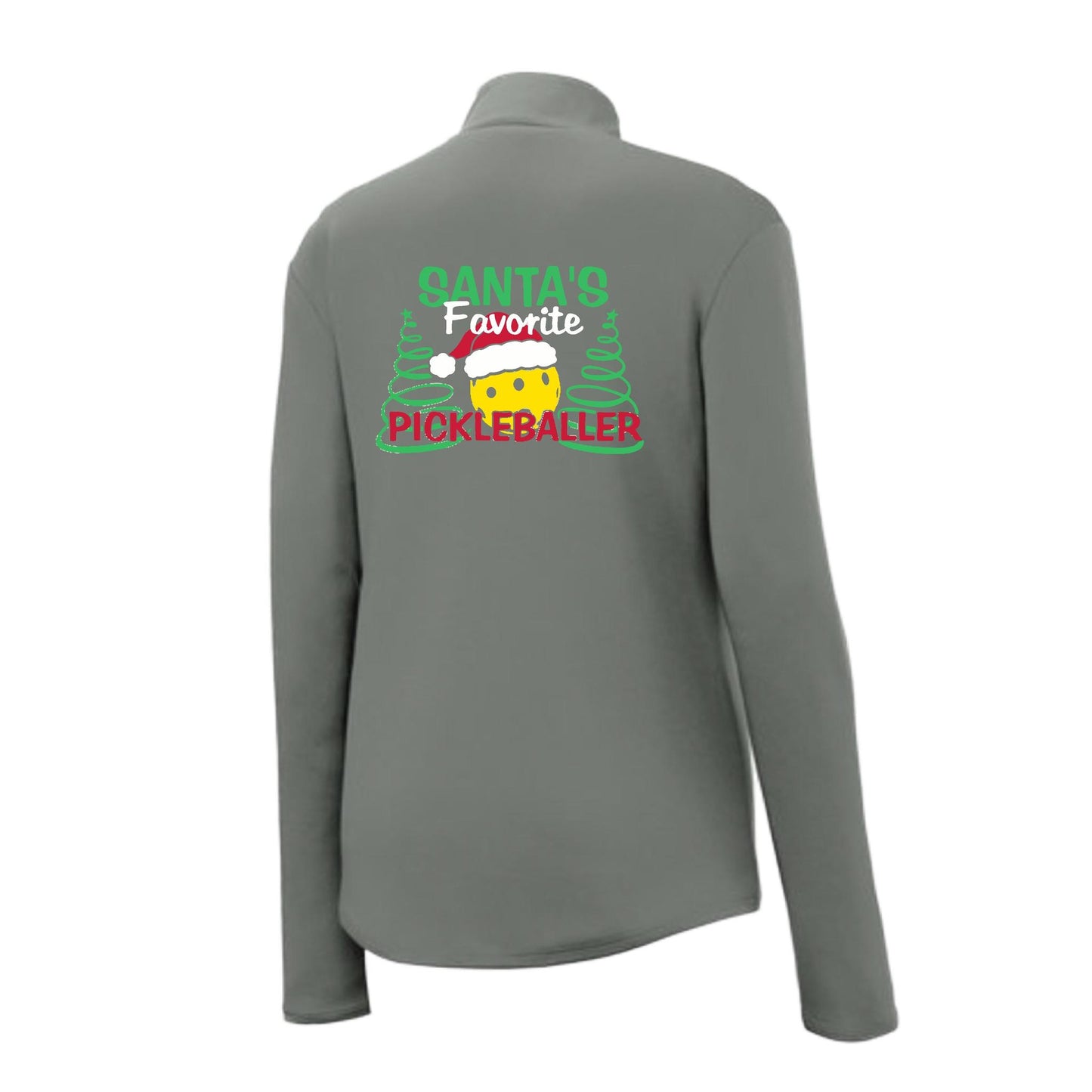 Santa's Favorite Pickleballer | Women's 1/4 Zip Pickleball Performance Pullover Shirt | 100% Polyester