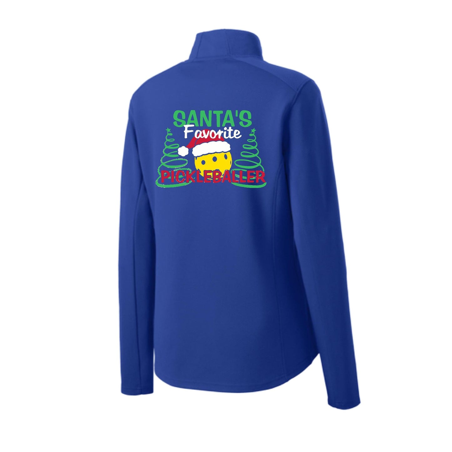 Santa's Favorite Pickleballer | Women's 1/4 Zip Pickleball Performance Pullover Shirt | 100% Polyester